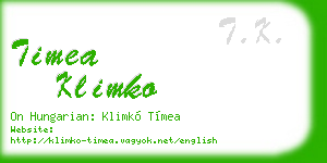 timea klimko business card